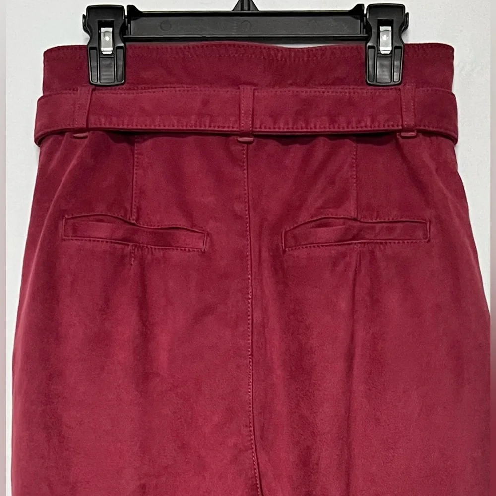 FREE PEOPLE Nightfall Vegan Suede High Rise Paperbag Waist Pants Casual Office